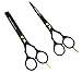 Professional Barber Hair Cutting Scissors Thinning Shears (5.5 Inch) for Hairdressing Thinning Trimming & Styling - Stainless Steel by Candure
