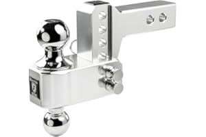 BulletProof Hitches - 2.0" Aluminum Trailer Hitch (14,000 lb. Rating) - Adjustable Hitch with 2" Drop/Rise and 2" & 2-5/16" Dual Ball - Corrosion-Resistant Tow Hitch