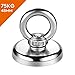 Super Strong Neodymium Fishing Magnets, 165 lbs(75 KG) Pulling Force Rare Earth Magnet with Countersunk Hole Eyebolt Diameter 1.89 inch(48 mm) for Retrieving in River and Magnetic Fishing