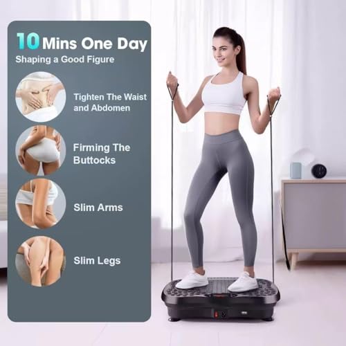 Last page® Vibration Plate Exercise Machine， Vibration Platform for Weight Loss Body Shaping Fat Burning Home Fitness Equipment ，Lymphatic Drainage Balance Training ，Leg Arm Core Workout Gym Use