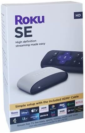 Roku SE HD Streaming Media Player 16GB 720p Compatible TV HDMI App Control