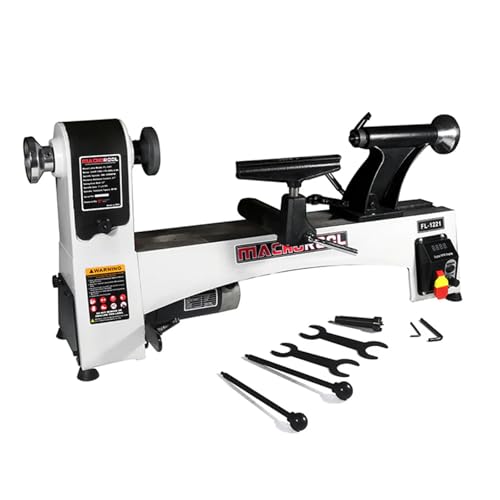 FINDBUYTOOL Wood Lathe, 12" x 21" Benchtop Variable Speed Midi Wood Lathe Machine, 3/4 HP, 6 AMP Motor, 2 Rotational Speed Range Settings (300-3500 RPM), Wood Lathe Machine