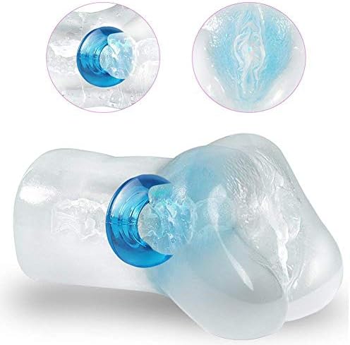 BN21-Manual High Quality Soft and Comfortable Waterproof Silicone M&ǎstúrbatiôn Cup Põ`ckët-Pü`ssýs Toy for Men (Transparent-B)