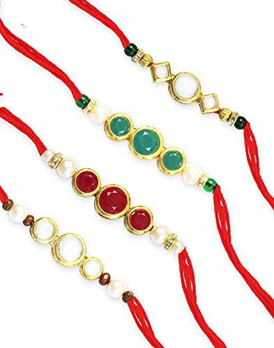 karatcart goldplated kundan rakhi for brother