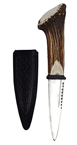 Genuine Full Crown Stag Horn Sgian Dubh with Stainless Steel Blade - Thumbnail 4