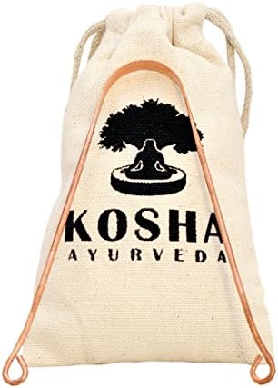 Kosha Ayurveda Copper Tongue Cleaner Scraper (Pack of 3) | Clears toxins &amp; bacteria | Enhances the sense of taste | Made of pure copper.