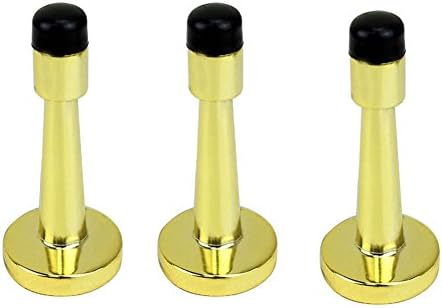 Eforlike 3 Pcs Heavy Duty Zinc Alloy Door Stopper With Premium Rubber Bumper(Gold)