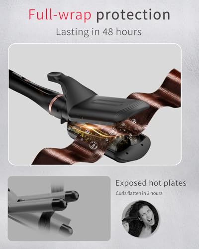 5 in 1 Hair Curler,Hair Curler with Wave,Instant Heating Curling Iron with Interchangeable Ceramic Barrels(9mm-32mm), Dual Voltage Birthday Gifts for Women