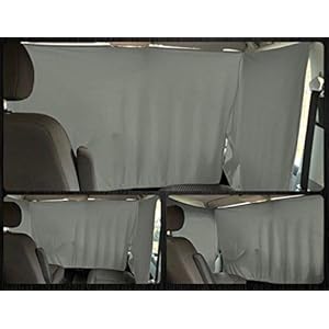 BREMER SITZBEZÜGE Voorruit, zonwering, camping, bestuurderscabine, gordijnen, gordijn, compatibel met VW T3, grijs