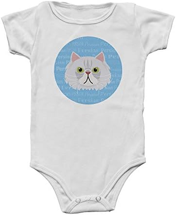 Mystic Sloth Adorable Cat Breed Specific Baby/Toddler Onesie/Bodysuit (6 Months, Persian)