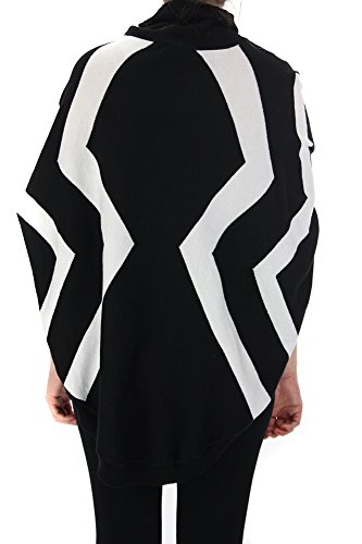 Creme Printed Poncho Turtleneck Sweater 