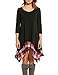 ACEVOG Womens Asymmetrical Casual Feminine Long Sleeve Tunic Shirt Plaid Dress Black XXL