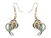 Alilang Womens Multicolor Golden Accent Ocean Seashell Conch Mermaid Sea Witch Drop Dangle Earrings, Green
