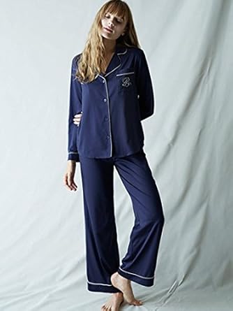Amazon Ravijour ラヴィジュール Silky Satin Sleep Pants Navy Free Amazon Ravijour ラヴィジュール Silky Satin Sleep Pants Navy Free