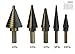 Titanium HSS Step Drill Bits Set with 1/4-Inch and 3/8-Inch Shanks By HILLO, SAE, 5-Piece with Aluminum Protective Case
