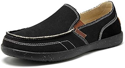 Men's Canvas Boat Shoes Slip on Deck Shoes Lightweight Casual Loafers Outdoor Sneakers Walking