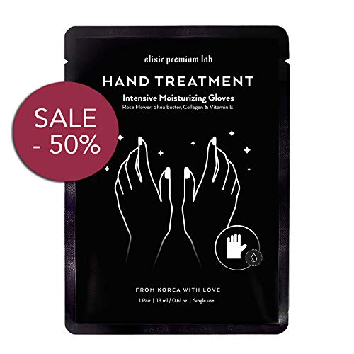 Moisturizing Gloves Hand Mask – Best Collagen Gloves for Hands and Nails – Spa Treatment with Shea Butter – Moisturizer Hands Mask for Women & Men – Repairs Dry Hands – Touchscreen Material (1 Pack)