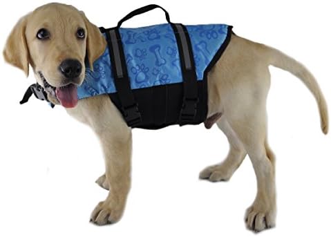 CL Domino Reflective Swimming Harness Dog Lifejacket Vest (Blue, M)