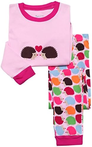 Lymnshi Hedgehog Little Girls' Sleepwear Pajamas T-Shirt &amp; Pants Pjs Nightclothes Hedgehog 2 Years