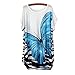 Doinshop Women Ice Cotton Short Sleeves Dress Butterfly Loose T-shirt Blouse Tops (blue)