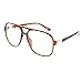 Mens Thin Plastic Nerdy Large Clear Lens Eye Glasses Tortoise