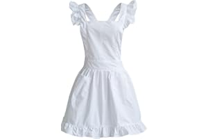 LilMents Petite Maid Ruffle Retro Apron Kitchen Cooking Cleaning Fancy Dress Cosplay Costume