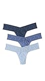 Hanky Panky Women's 3 Pack Something Blue Low Rise Thong
