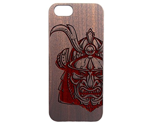 Samurai Mask, iPhone 7 Plus and iPhone 8 Plus, Laser Engraved Genuine Wood Case (Walnut)