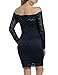 ACEVOG Women's Retro Floral Lace Slim Evening Cocktail Mini Dress (Small, Navy Blue)