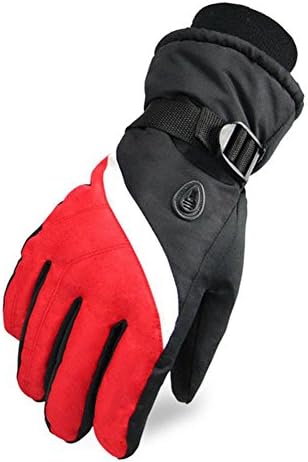 Ski Snowboard Gloves for Men Winter Cold Weather Motorcycle Snowmobile Warm Gloves, red, F