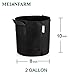 MELONFARM 5-Pack 2 Gallon Grow Bags Heavy Duty Thickened Non-Woven Plant Fabric Pots with Handles
