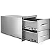 VEVOR Outdoor Kitchen Drawers 14W x 14.3H x 23D Inch, Flush Mount Double BBQ Drawers Stainless Steel with Handle, BBQ Island Drawers for Outdoor Kitchens or Grill Station