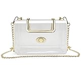 S SUNINESS Clear Purse Stadium Bag - Women Ladies Transparent Crossbody Handbags with Removable Long Chain (Clear Purse)