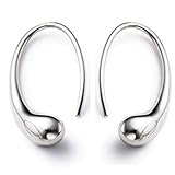 ANDI ROSE Fashion Jewelry Women Teardrop Drop Hoop Plated 925 Sterling Silver Earrings