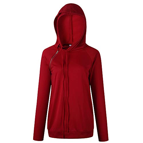 Makeupstore Sweatshirt for Women Sale,Women Long Sleeve Solid Sweatshirt Pullover Tops Casual Blouse Sweatshirt,Women's Activewear,red,M - Thumbnail 3