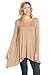 Frumos Womens Tunic Tops for Leggings Round Neck Top LA-Dark Mocha 3X-Large