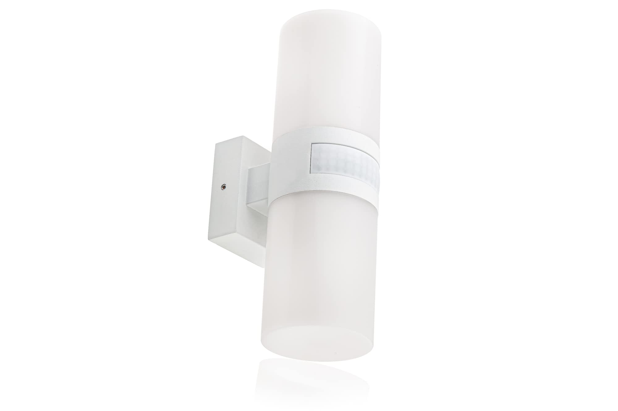 HUBER LED Wall Light with Motion Sensor 140° 20 W, 2200 lm, IP65 Protected LED Outdoor Light with Motion Sensor, Indoor Wall Light, Tube, White