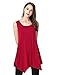 JollieLovin Womens Plus Size Loose-fit Sleeveless T-Shirt Tank Tunic Top(L, Red)