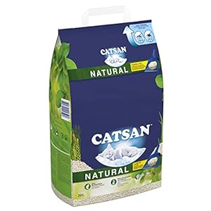 Catsan Natural Clumping Cat Litter 20 Litre Bag, 100 percent biodegradable, extra absorbent