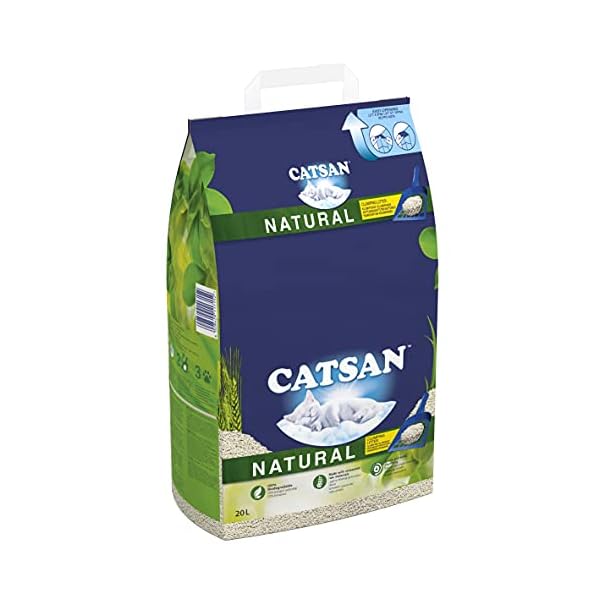 Catsan Natural Clumping Cat Litter 20 Litre Bag, 100 percent biodegradable, extra absorbent