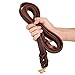 FAIRWIN Braided Leather Dog Training Leash 6 Foot - Dog Leather Leashes Heavy Duty for Large Medium Dogs (Brown, L:3/4