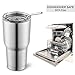 HITSLAM Tumbler 30oz Double Wall Stainless Steel Tumbler Vacuum Insulation Travel Mug for Cold Drink/Hot Beverage includes 2 Straw Lids, Cup Handle, Straw, Cleaning Brush (Silver)