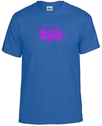 Jeep Girl |Jeep Fan Girl | Pink Design | Womens Blue T ...
