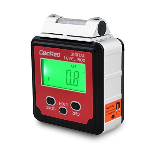 GemRed XLB Digital Angle Gauge Level (82412-XLB Angle Gauge with level vial)