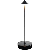 AMFORPM Black Cordless Rechargeable Table Lamp 7200mAh Portable Touch Control LED Waterproof Table Lamp for Bedroom Reading