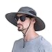 YR.Lover.Outdoor Boonie Men and Women's Hat - Sun Protection Wide Brim Waterproof Cap for Safari Fishing Hunting Summer Bucket Hat Dark Gray