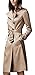 Eorish Women's British Style Elegant Jacket Double Breasted Slim Long Trench Coat