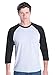 LAT Apparel Adult 100% Cotton Baseball Jersey Tee [X Large] Vintage Heather Gray/Vintage Smoke Gray 3/4 Sleeve T-Shirt