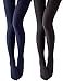 VERO MONTE 2 Pairs Wave Elastic Soft Opaque Pantyhose Tights (Black + Nude, S-M)