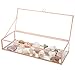 MyGift Rose Gold Metal & Glass Mirrored Jewelry Display Box with Hinged Top Lid